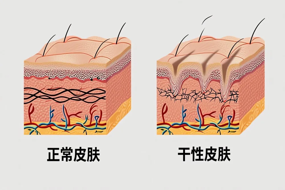 干性皮肤 vs 正常皮肤