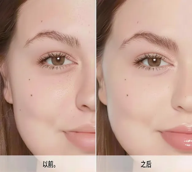 冷冻疗法面部护理前后对比